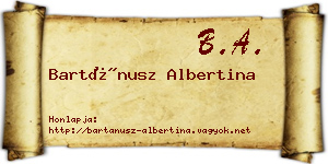 Bartánusz Albertina névjegykártya